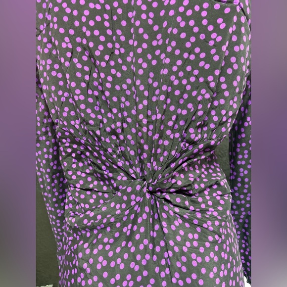 Zara Purple Sheath Dress with Plunge Neckline and Long Sleeves - Picture 8 of 10